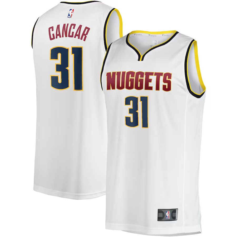 Men Denver Nuggets #31 Vlatko Cancar Fanatics Branded White Fast Break Player NBA Jersey->denver nuggets->NBA Jersey